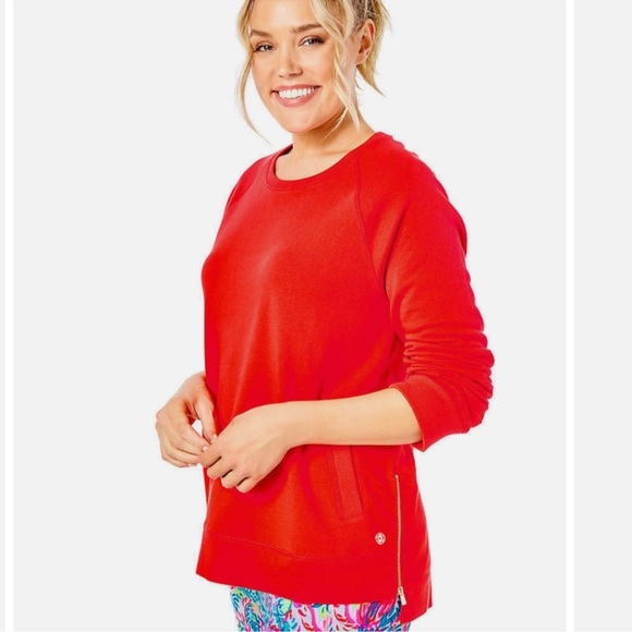 Lily Pulitzer Beach Comber Pullover in Ruby Red - Size Large - Picture 8 of 11